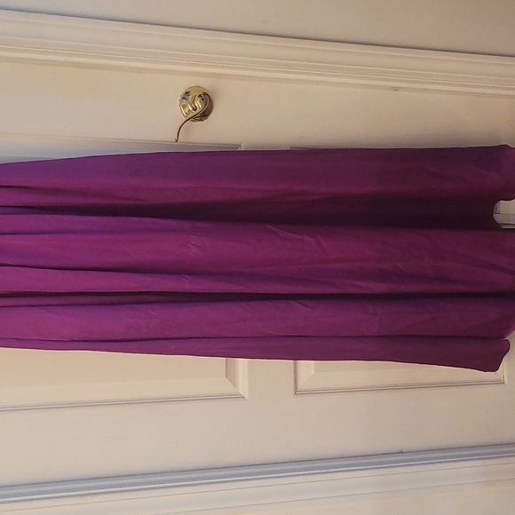 White by Vera Wang Medium Purple One Shoulder Gown with Slit - Picture 5 of 16